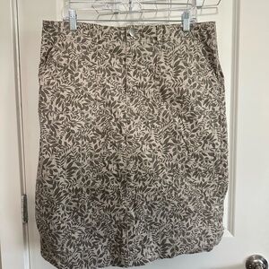 Christopher & Banks Leaf Print Denim Skirt